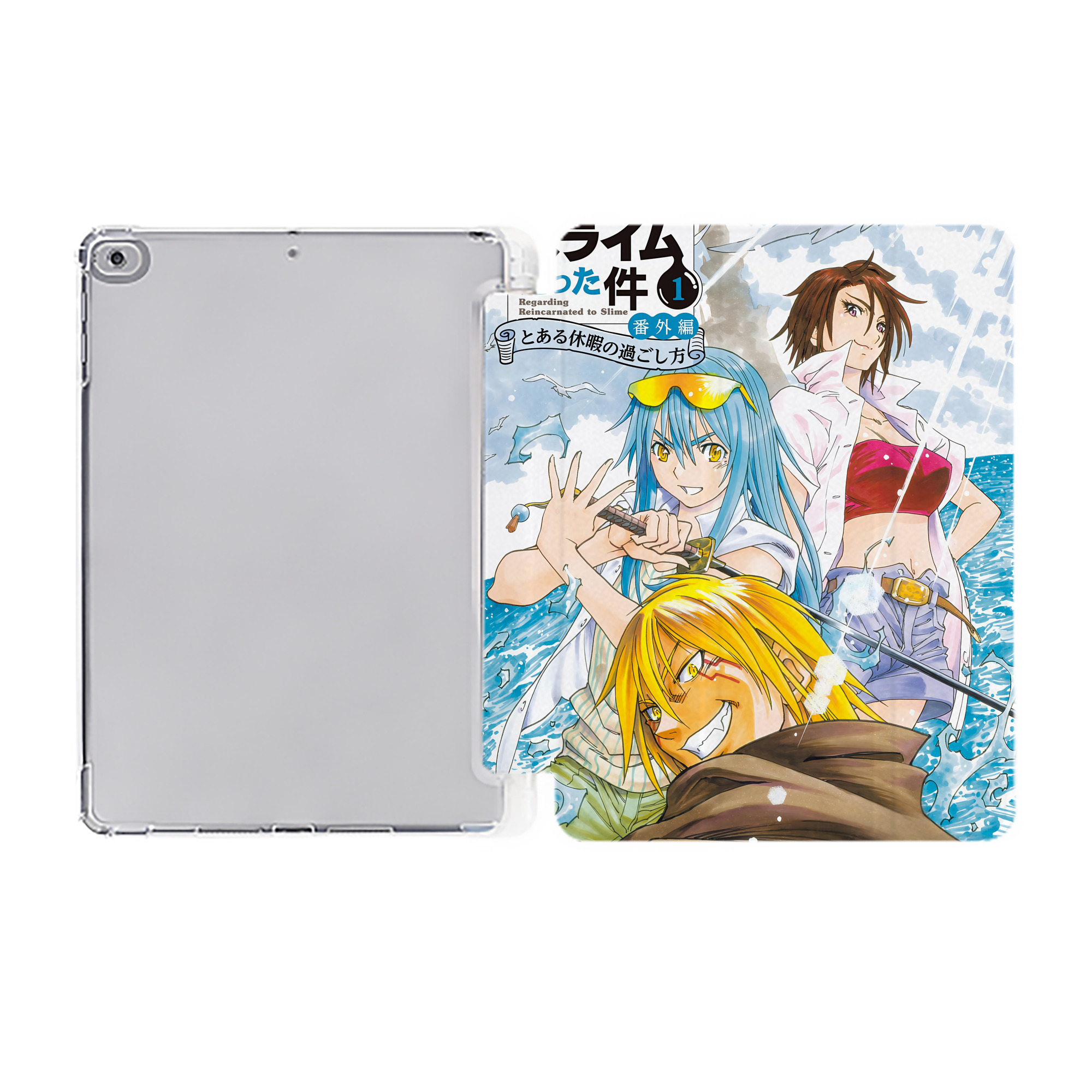 （画像用） 転スラ Regarding Reincarnated to Slime IPad ケース ペン収納付き 三つ折りスタンド PUレザー×シリコン 対応機種9.5/10.5/10.9インチ